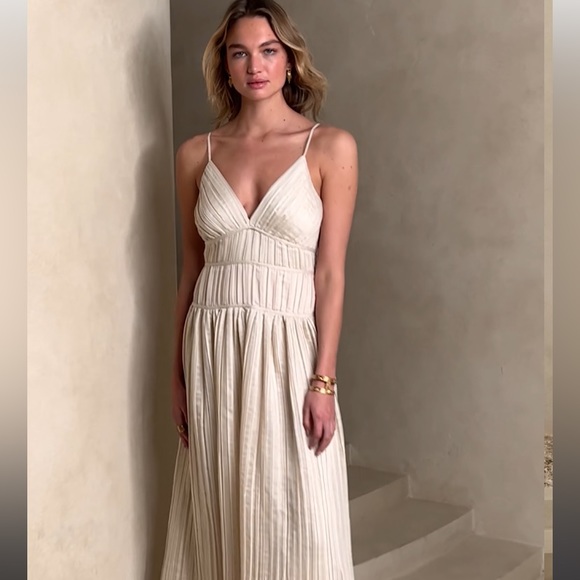 NWT BANANA REPUBLIC JACQUI PLEATED MAXI DRESS - Picture 8 of 12